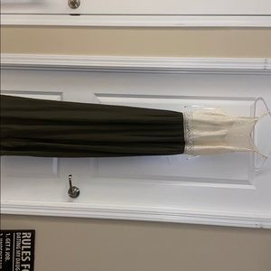 Long army green and white lace dress